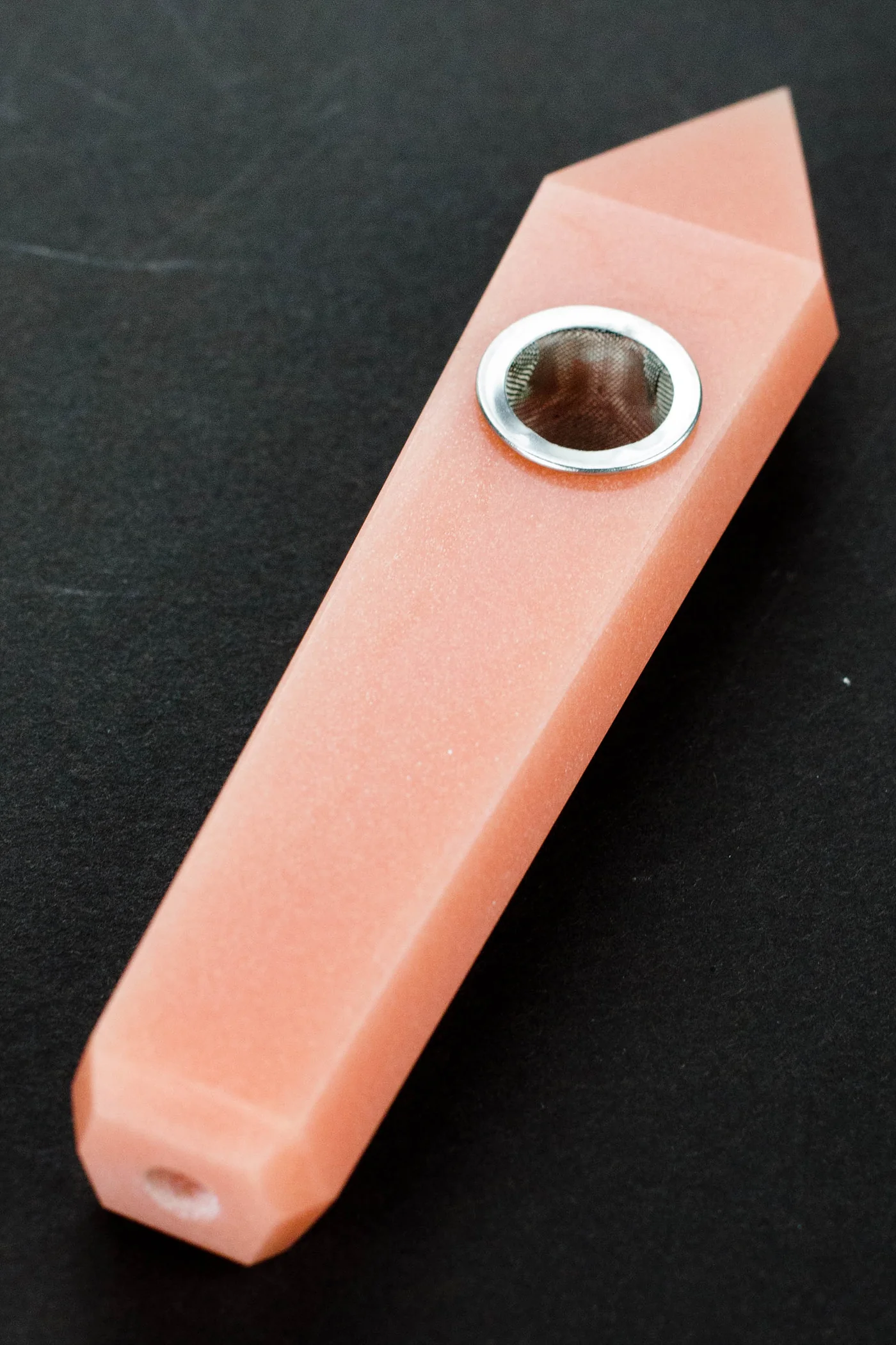 Red - Glow-In-The-Dark Luminous Crystal Stone Smoking Pipe No Choke