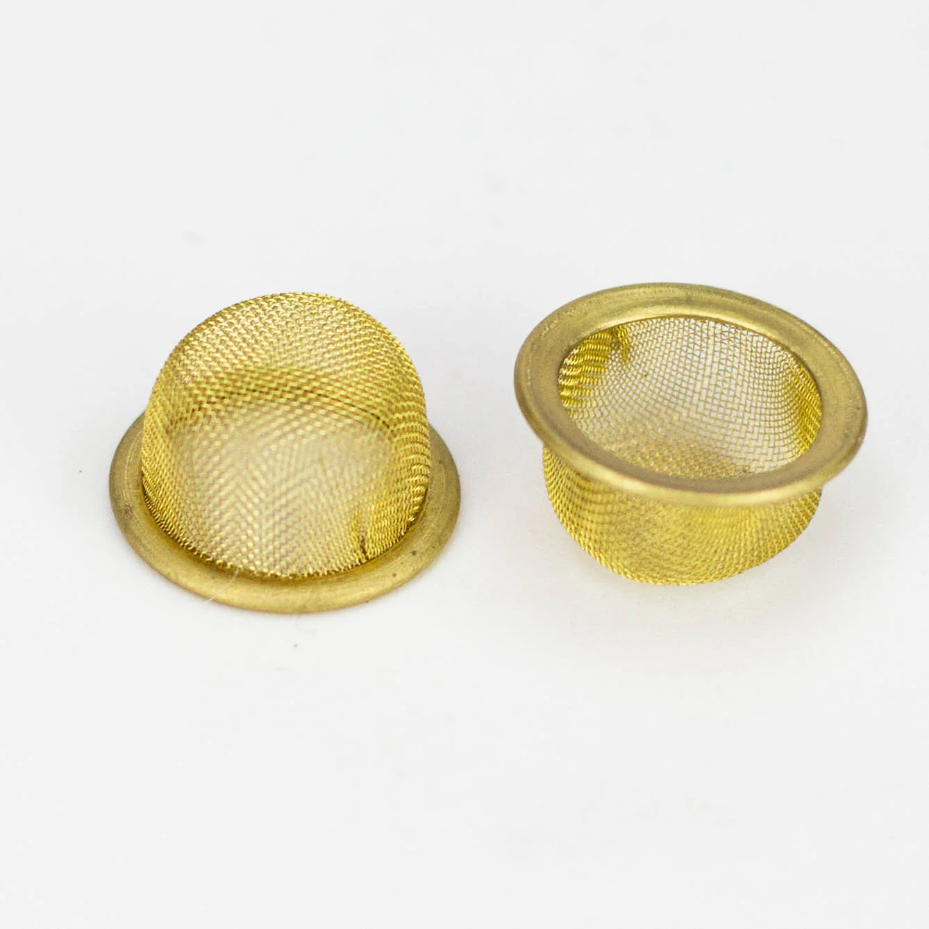 16mm Gold - Preformed with Rim Stainless Steel Bowl Screens (25-Pack)