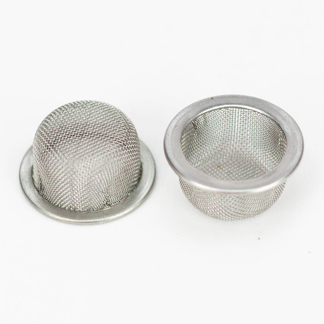16mm Silver - Preformed with Rim Stainless Steel Bowl Screens (25-Pack)