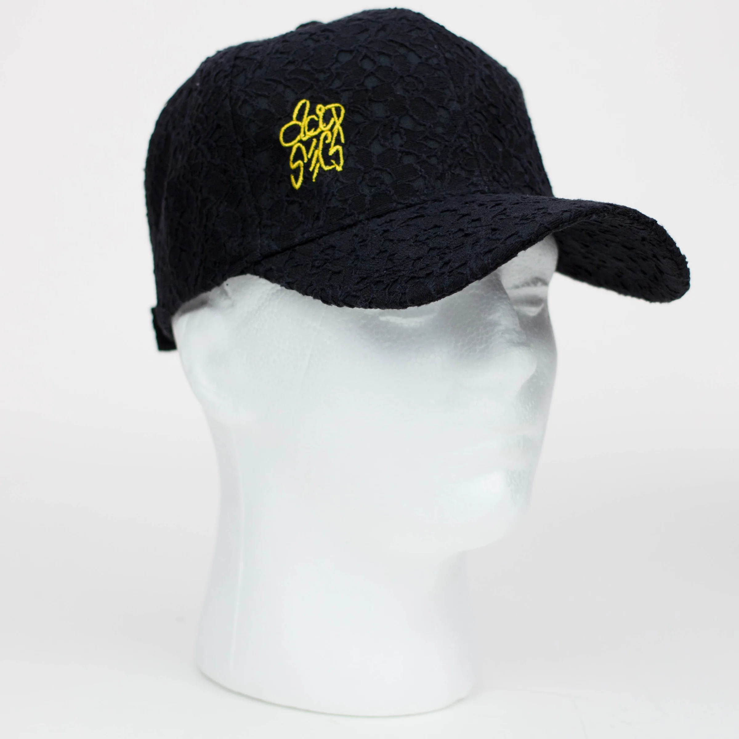 Black - Lace Style Embroidered Adjustable Hats