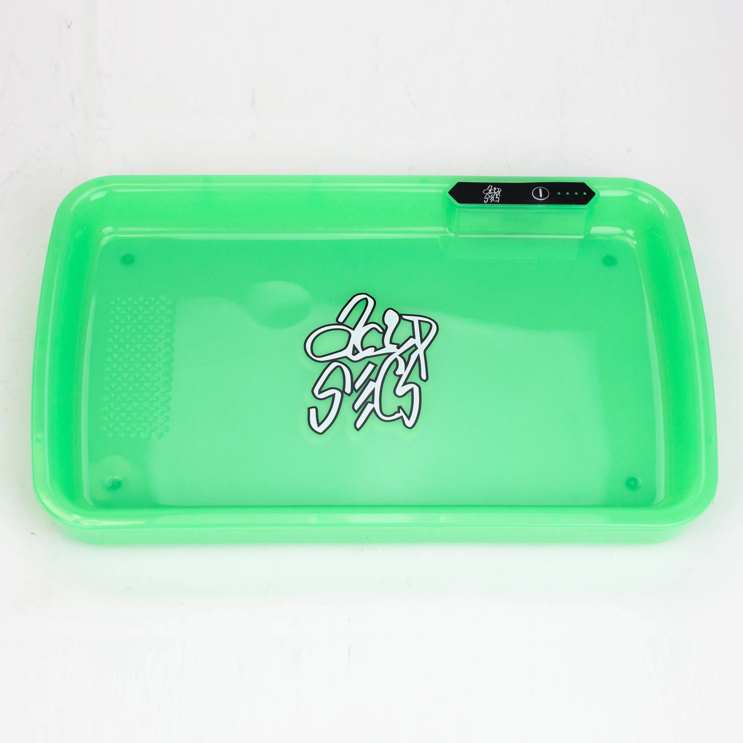 Green - LED Rolling Tray with Grinding Pad