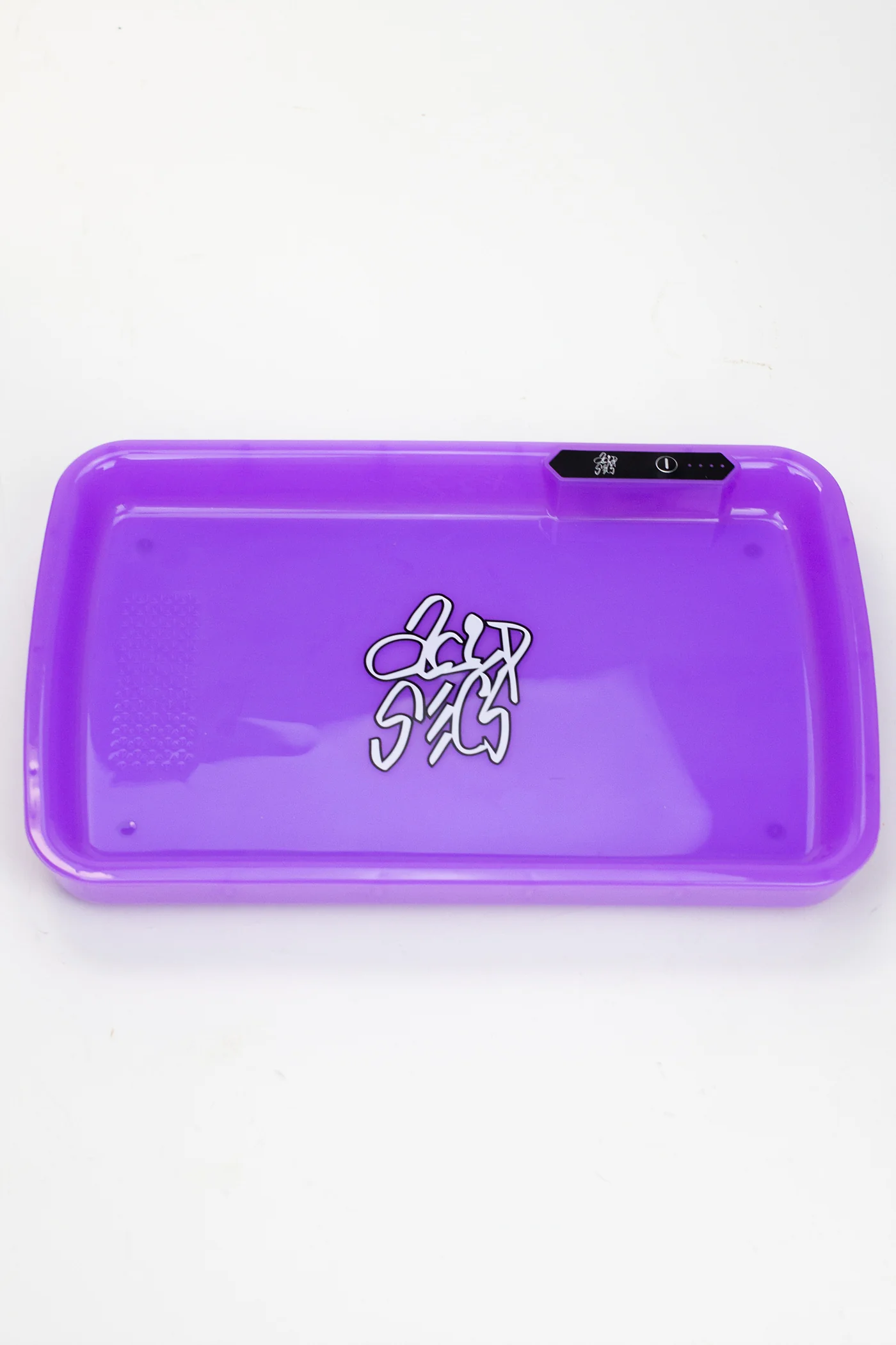 Purple - LED Rolling Tray with Grinding Pad