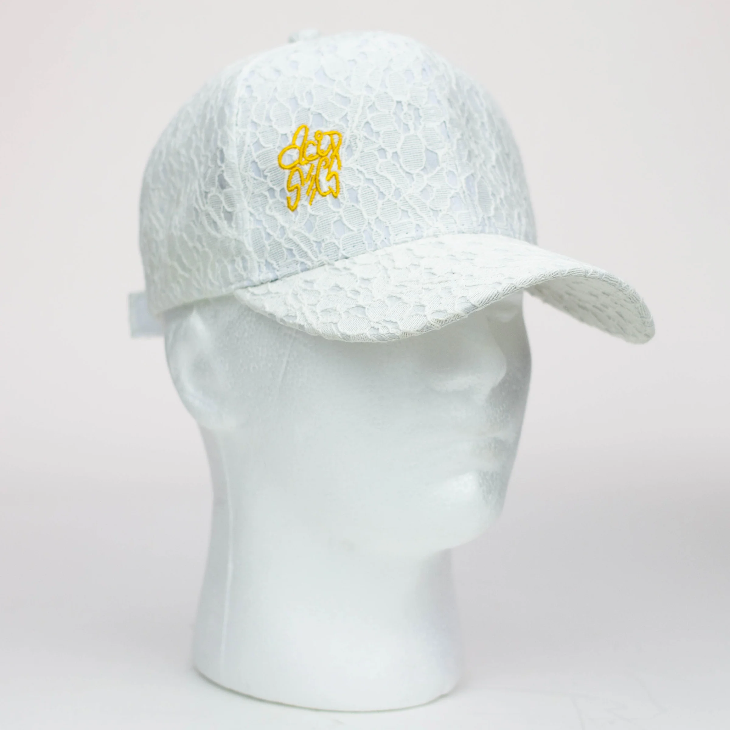 White - Lace Style Embroidered Adjustable Hats