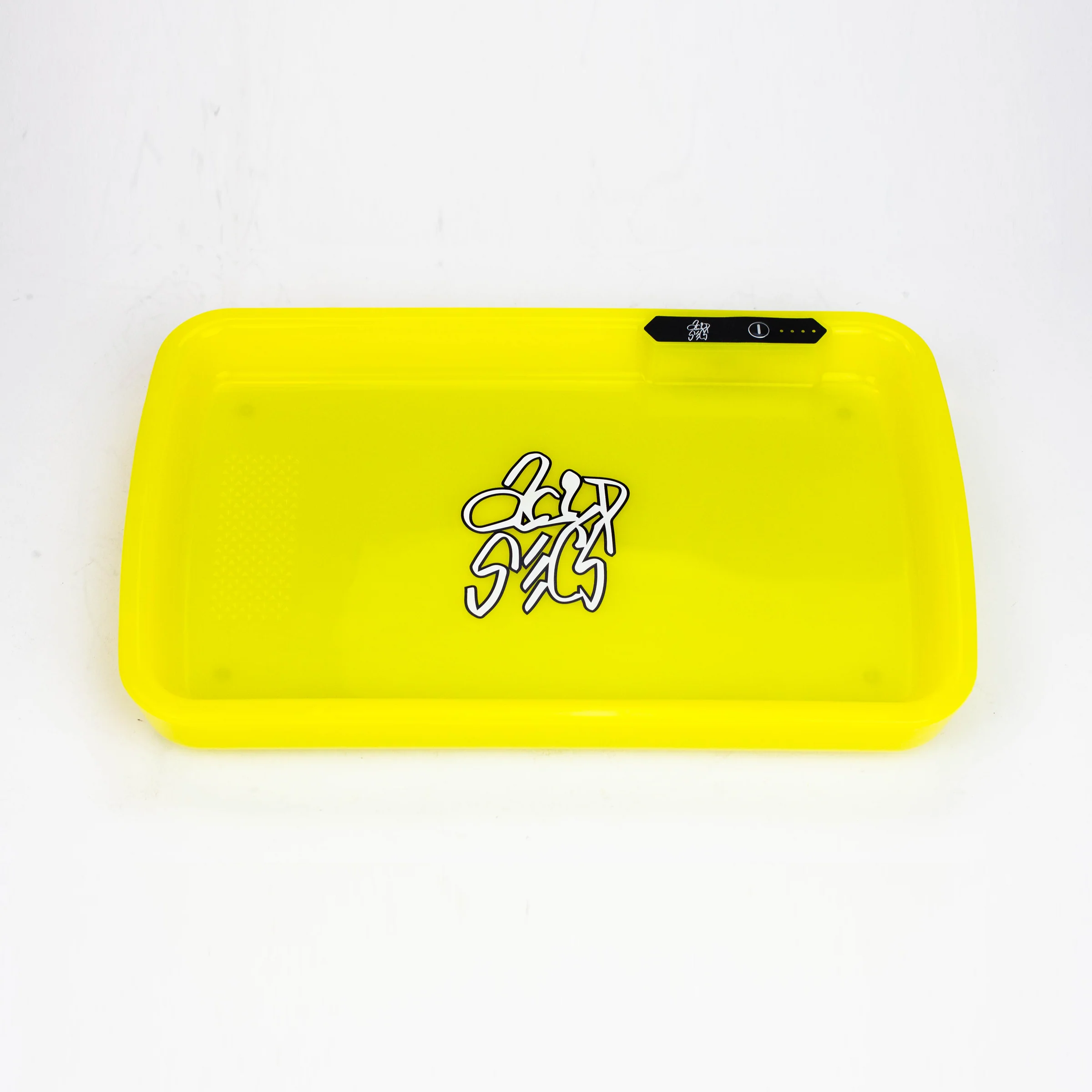 Yellow - LED Rolling Tray with Grinding Pad