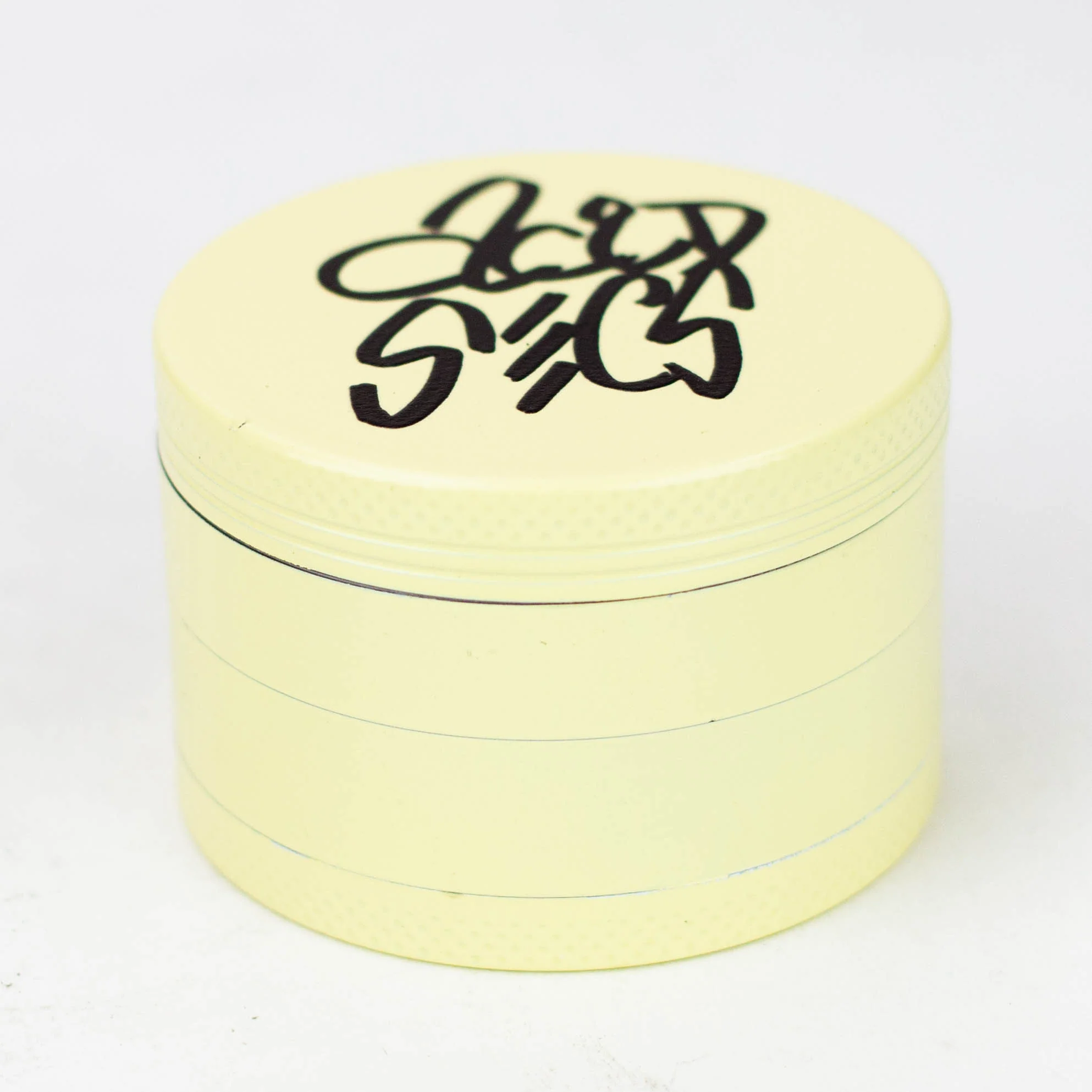 63mm Yellow - 4 piece Glow in the Dark Metal Herb Grinder