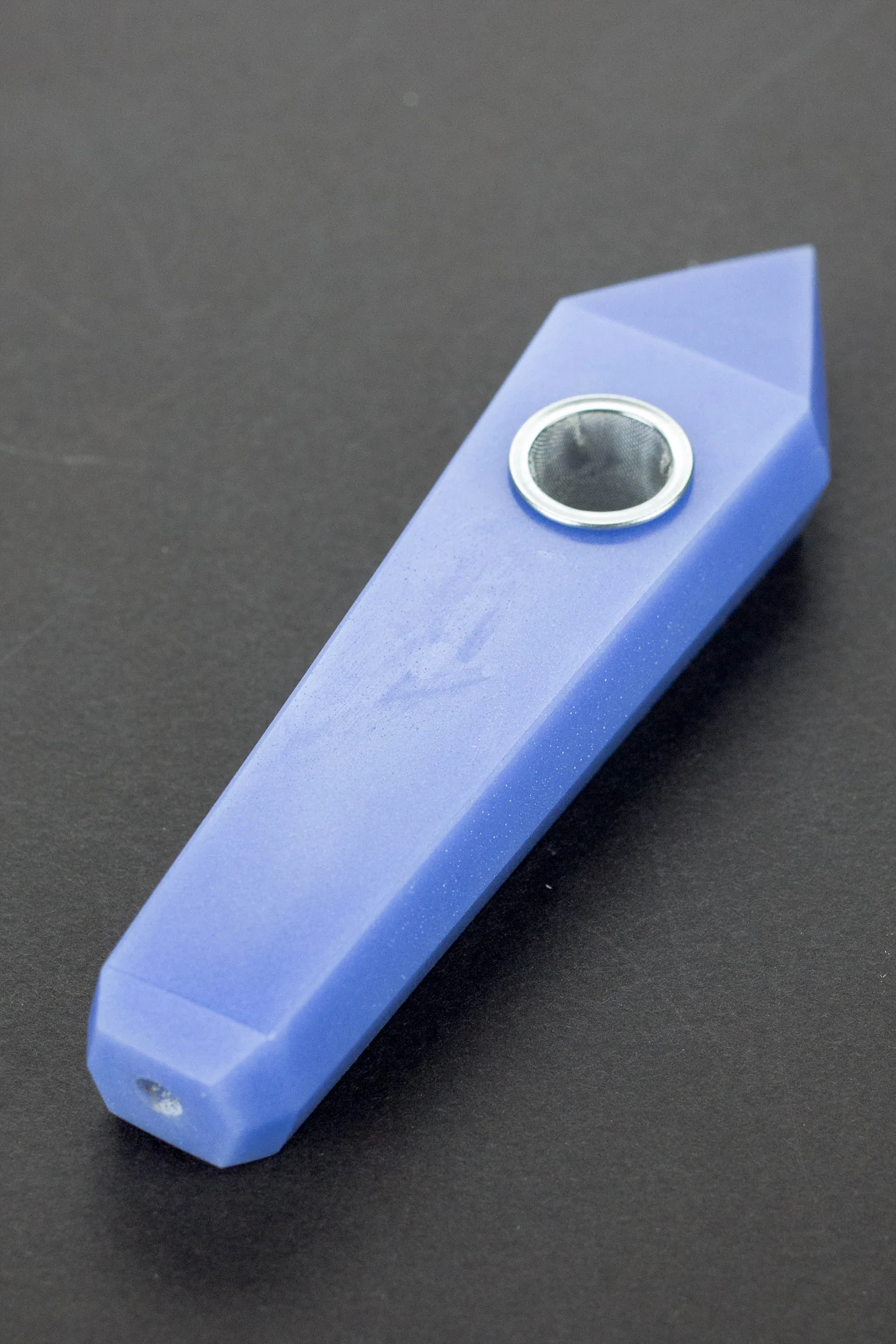 Blue - Glow-In-The-Dark Luminous Crystal Stone Smoking Pipe No Choke