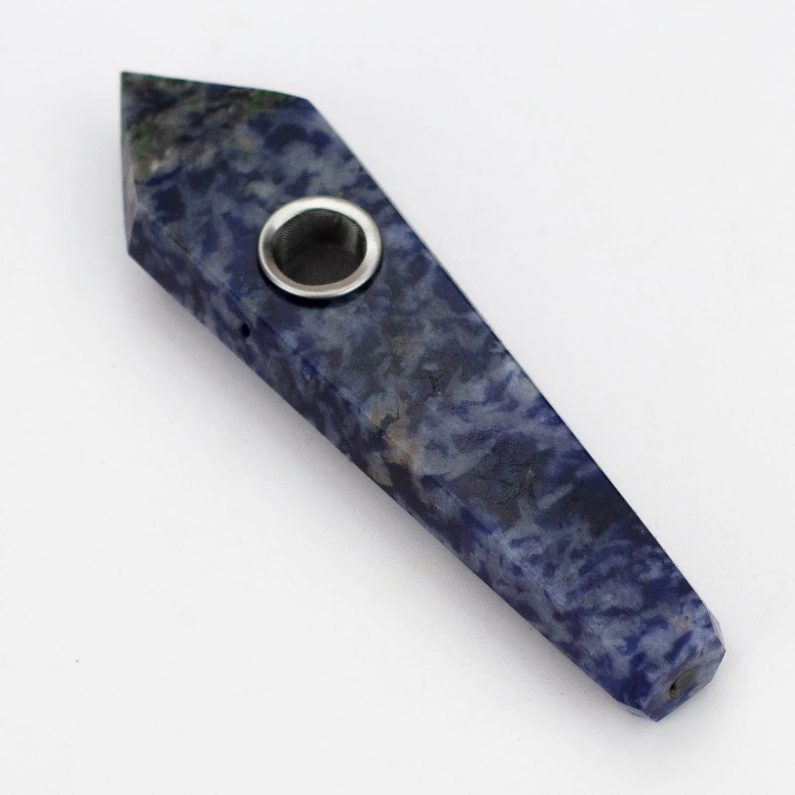 Blue Dot Stone - Crystal Pipe With Choke