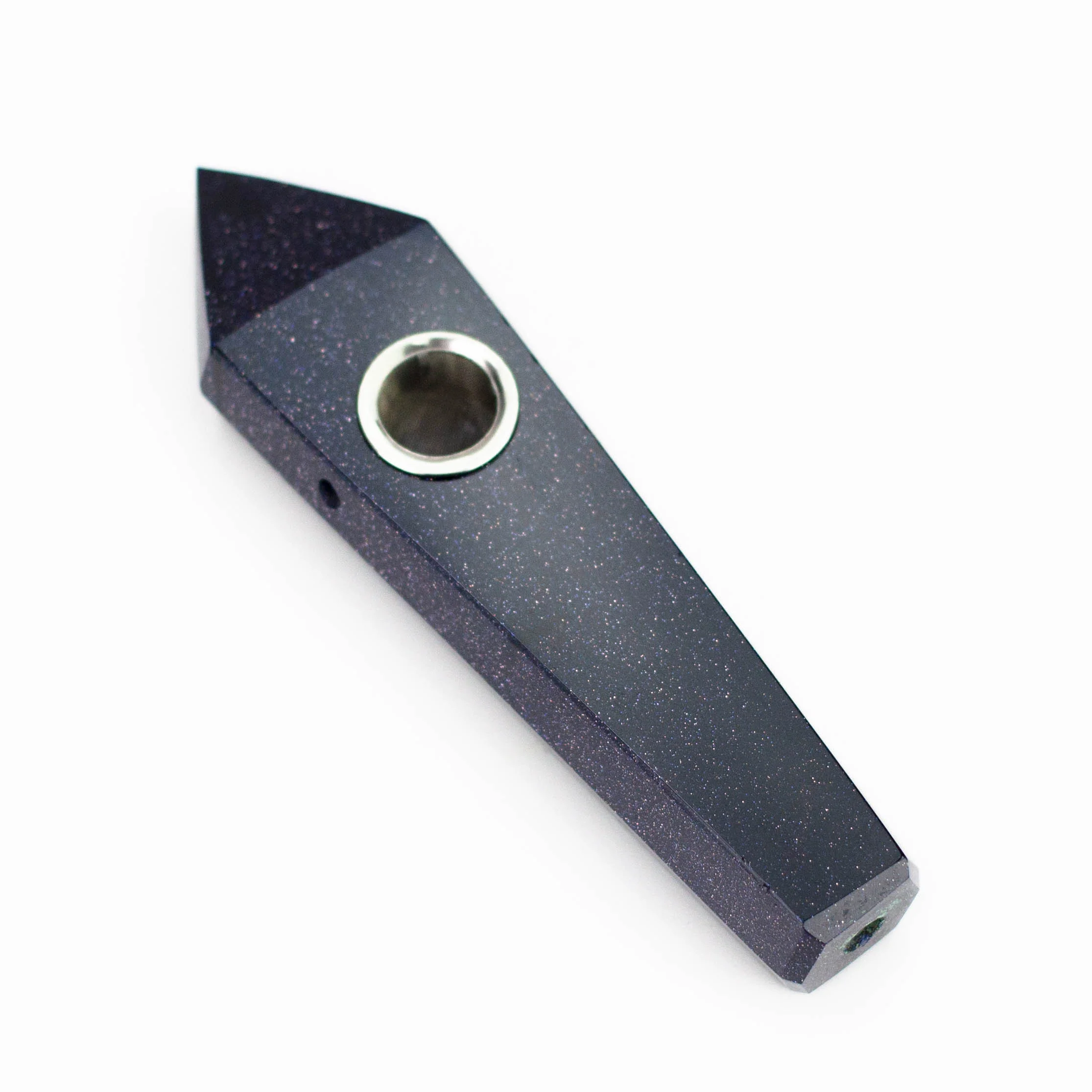 Blue Golden Stone - Crystal Pipe With Choke