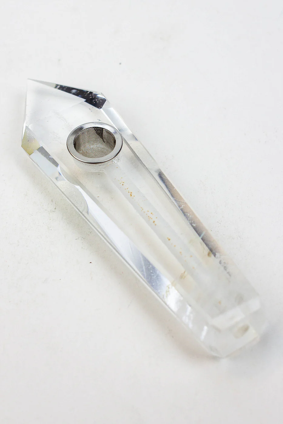 Clear - Crystal Stone Smoking Pipe No Choke Hole