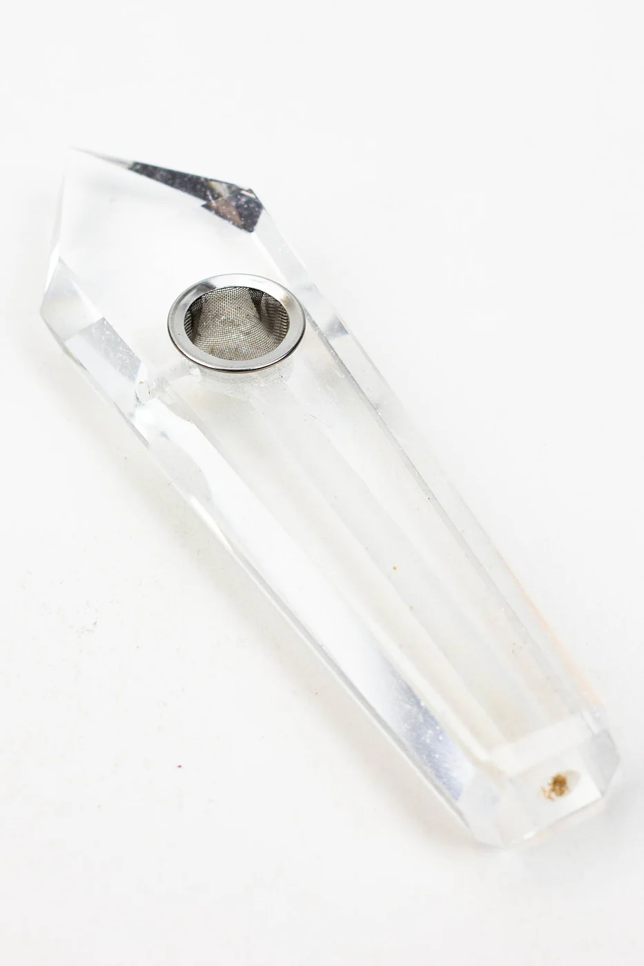 Clear - Crystal Stone Smoking Pipe With Choke Hole