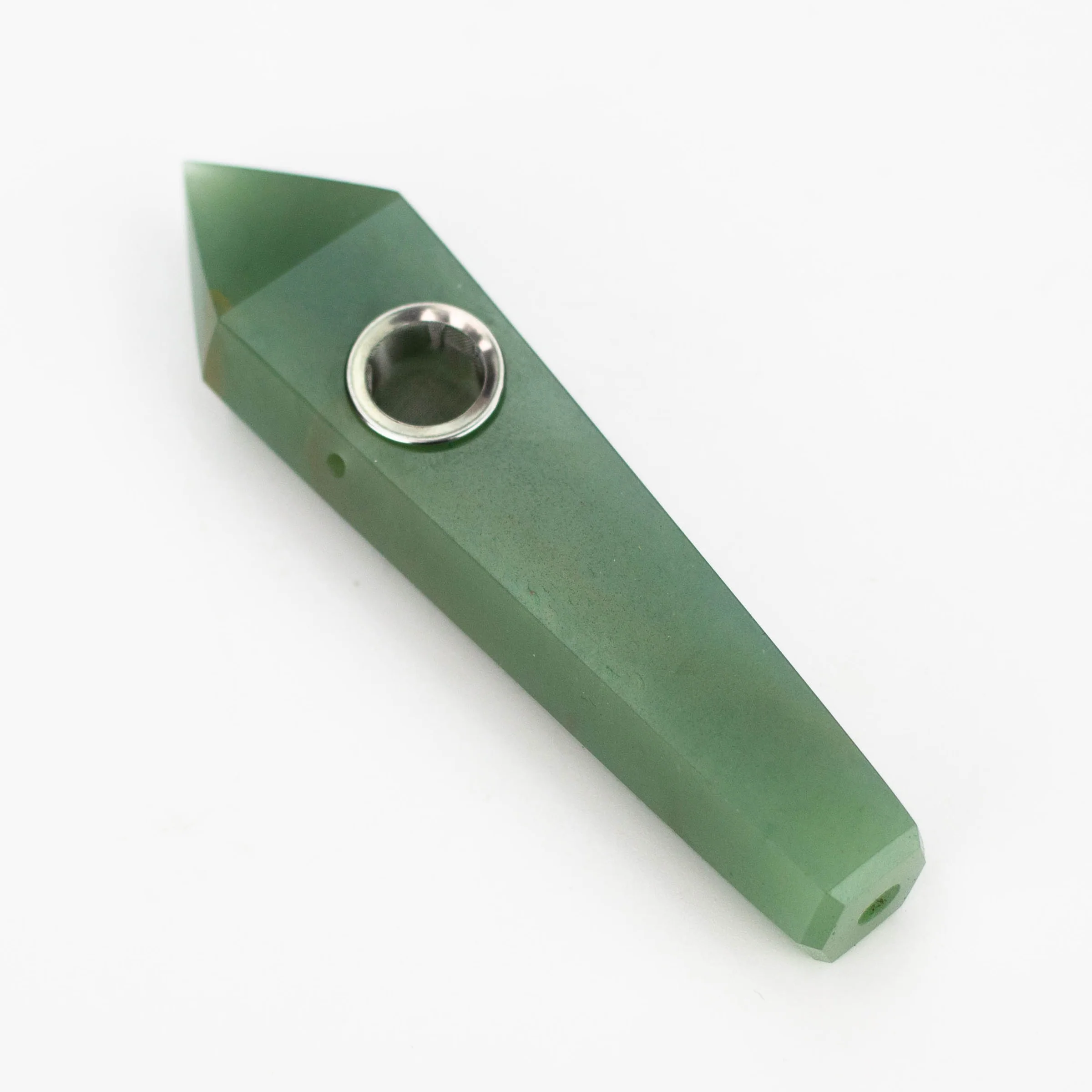 Green Aventurine - Crystal Pipe With Choke