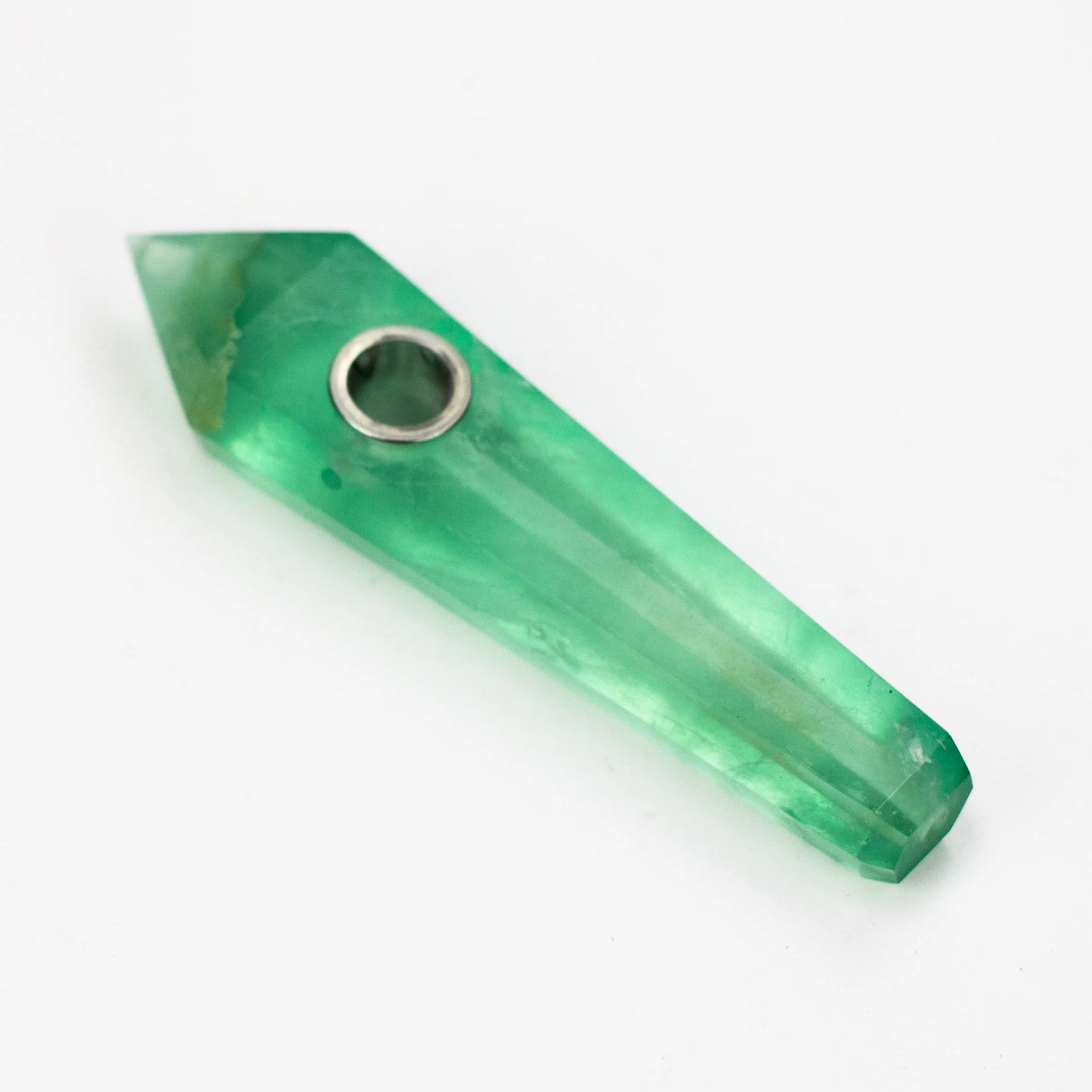 Green Fluorite - Crystal Pipe With Choke