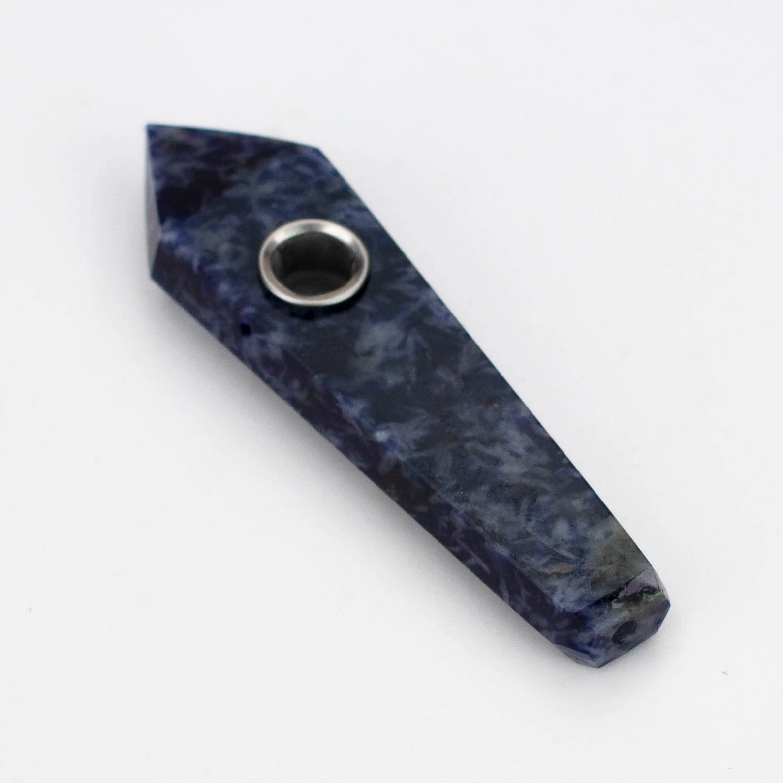 Grey Blue Feldspar - Crystal Pipe With Choke