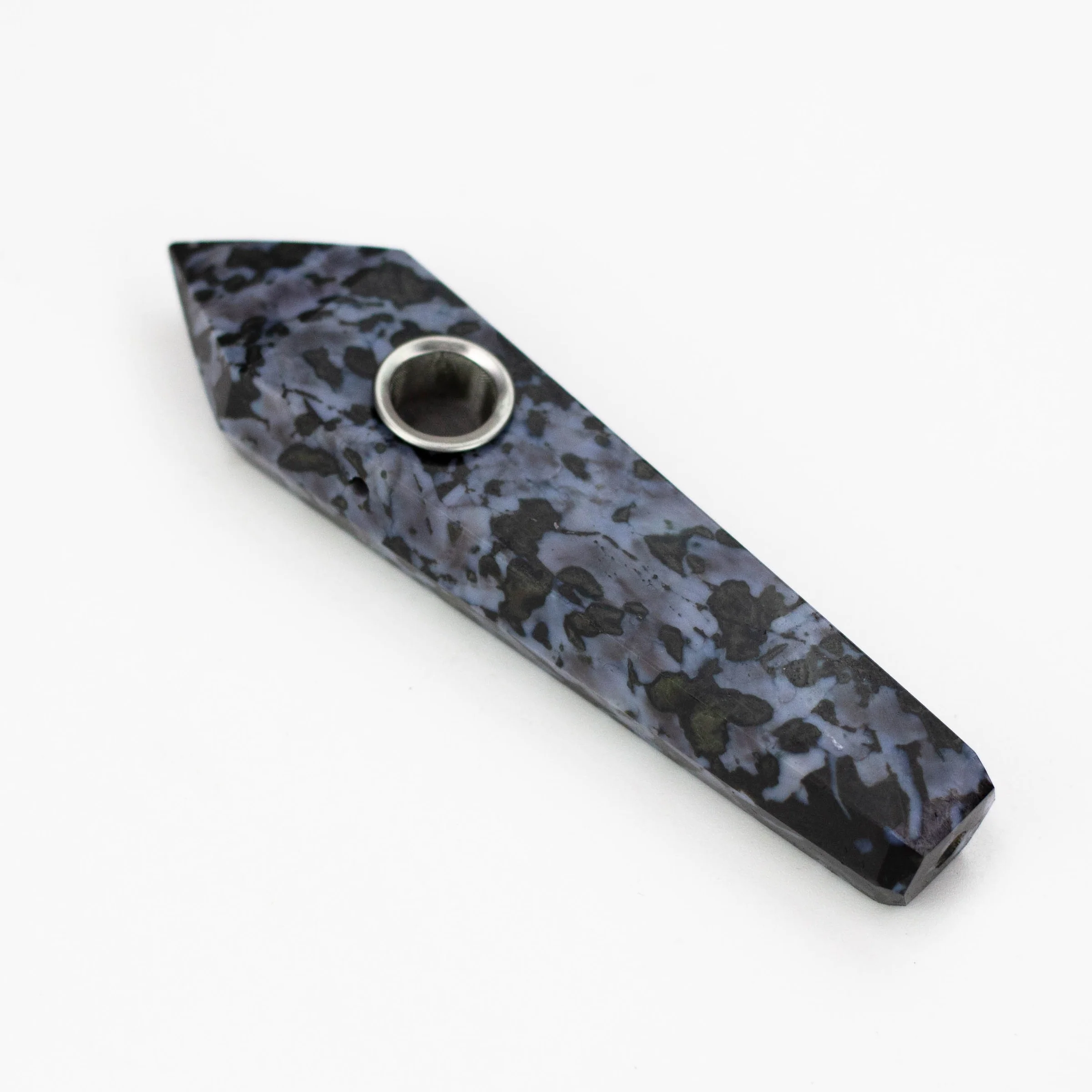Grey Camo Feldspar - Crystal Pipe With Choke