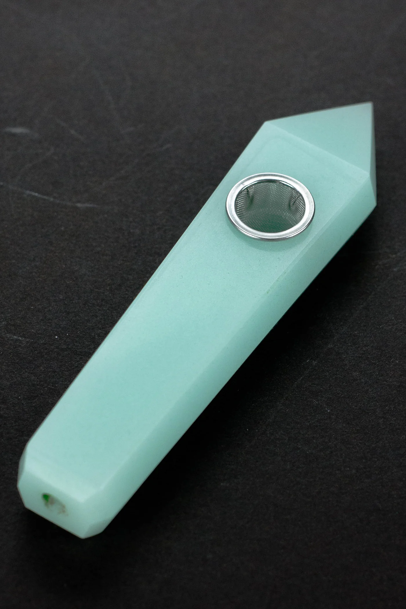 Jade - Glow-In-The-Dark Luminous Crystal Stone Smoking Pipe No Choke