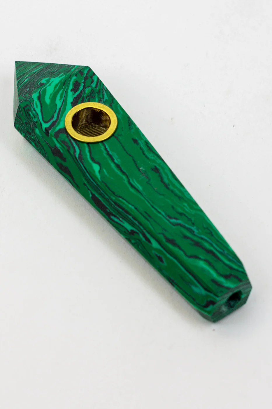 Malachite - Crystal Stone Smoking Pipe No Choke Hole
