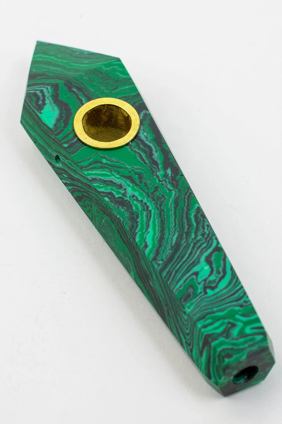 Malachite - Crystal Stone Smoking Pipe With Choke Hole