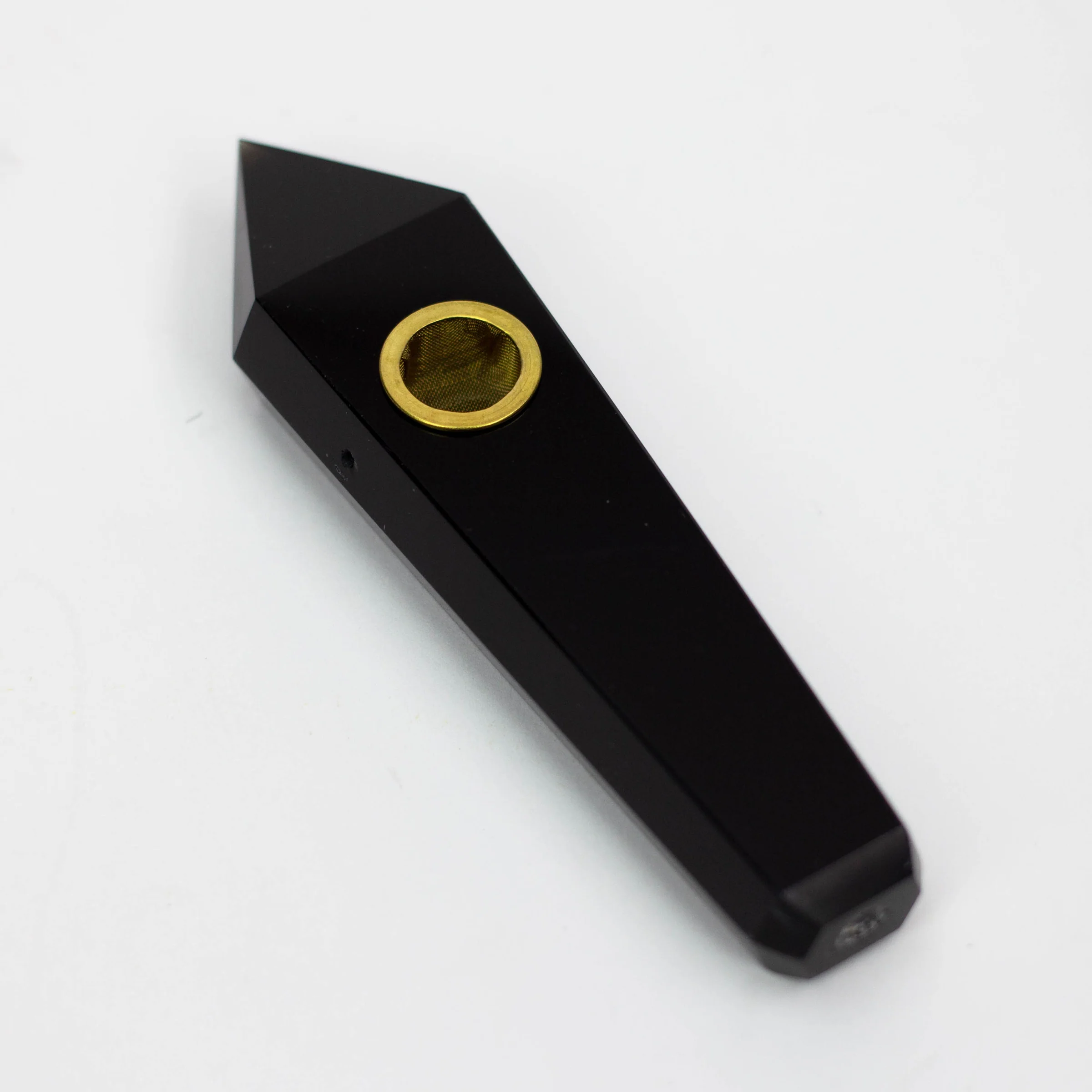 Natural Obsidian - Crystal Smoking Pipe With Choke