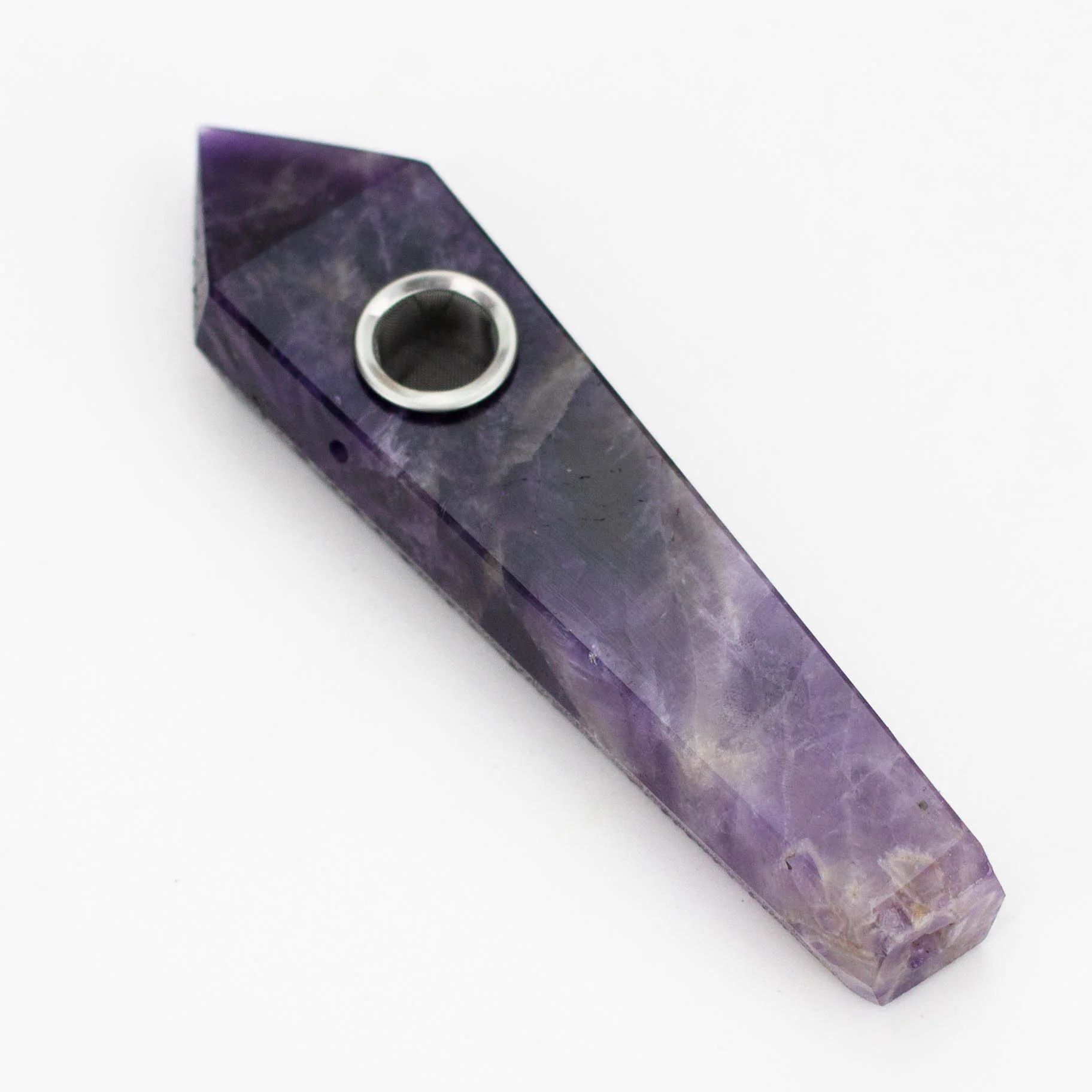 Pure Amethyst - Crystal Pipe With Choke