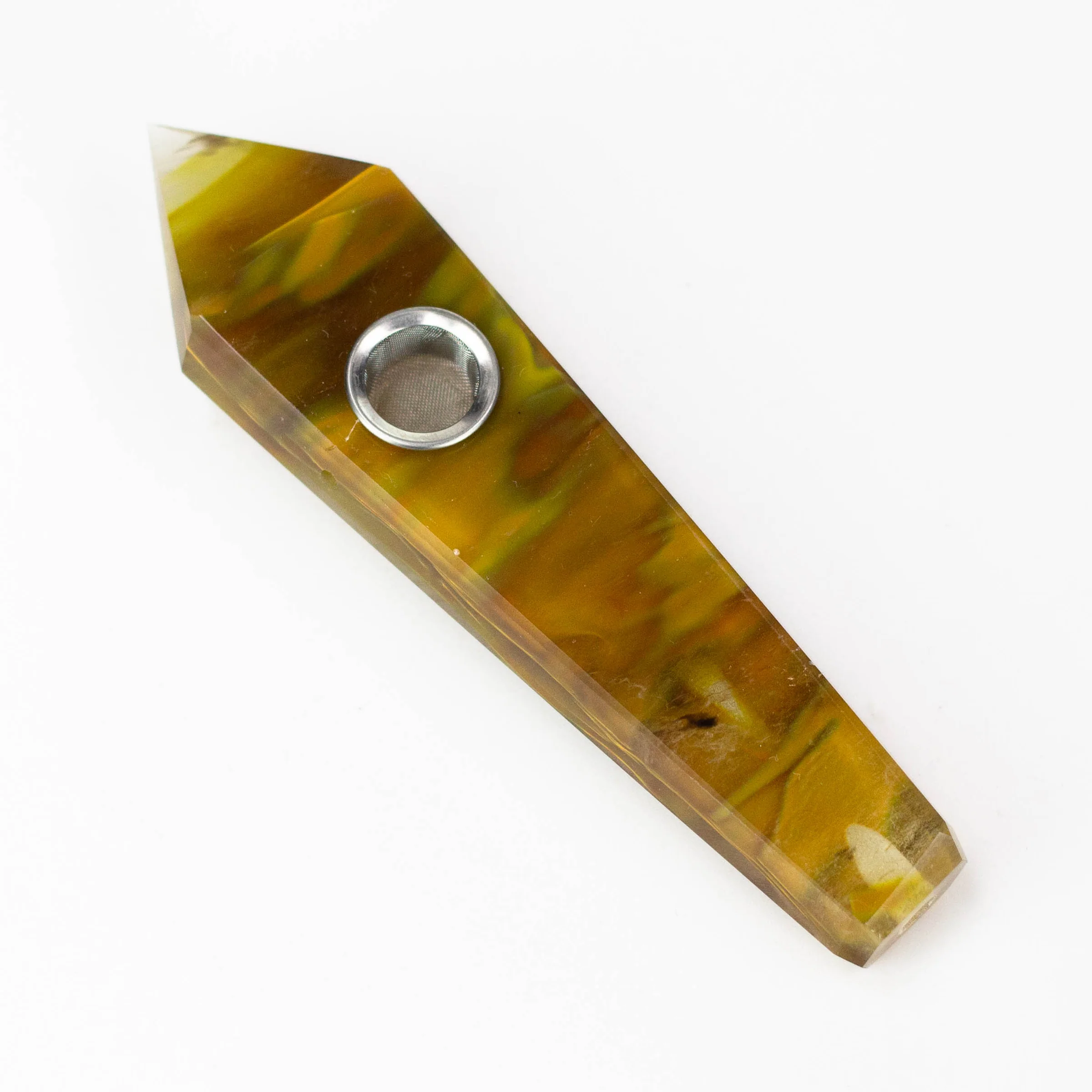 Yellow Agate - Crystal Pipe With Choke