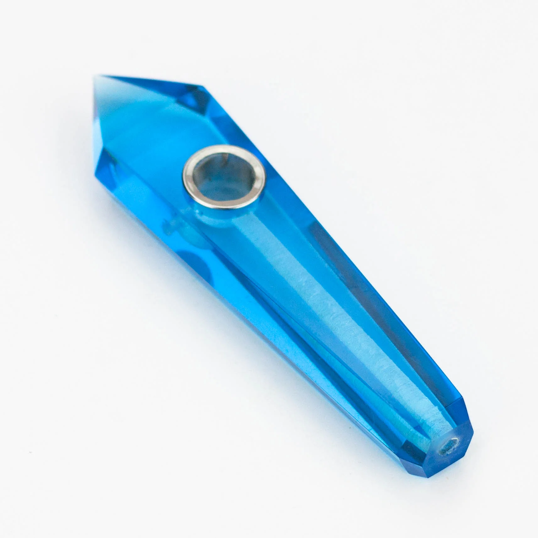 Transparent Blue - Glass Pipe With Choke