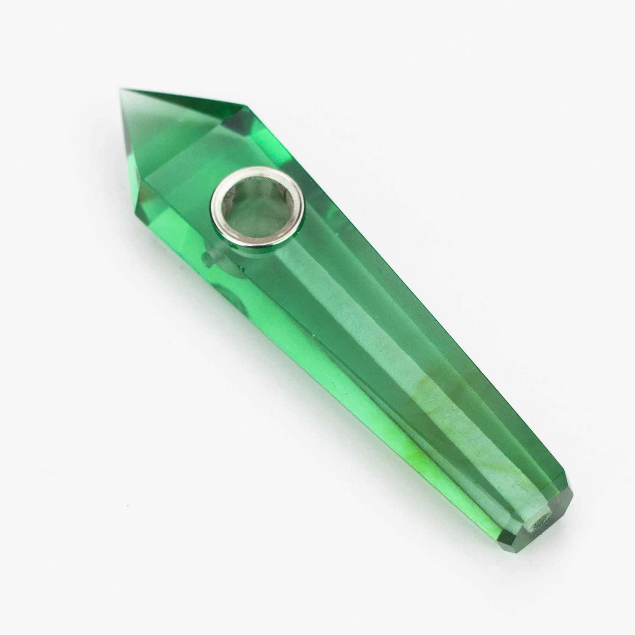 Transparent Green - Glass Pipe With Choke